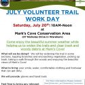 July Trail Day – Saturday, July 20, 2019 at Mark’s Cove